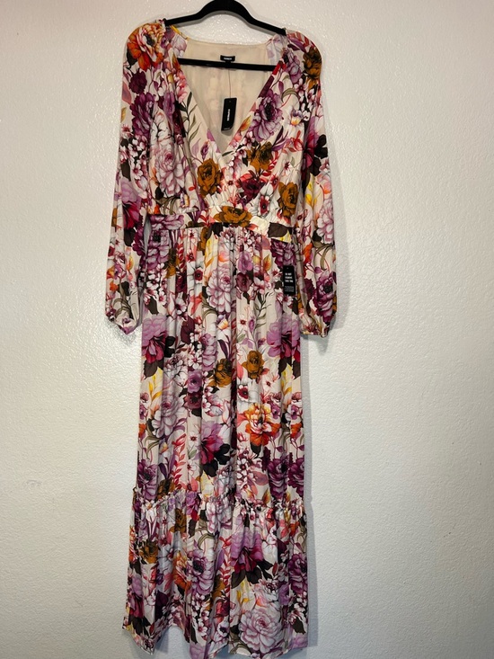 Express Dresses & Skirts - Express Floral Maxi Dress in Pink, Burgundy & Orange